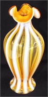 Fenton Opalescent Rib Optic Autum Gold Vase
