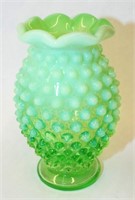 Fenton Hobnail Lime Opalescent Vase