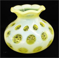 Fenton Coindot Topaz, Opalescent Vase