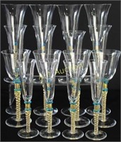 Group of 16 Murano Crystal Stems