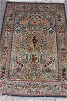 Silk Persian Prayer Rug, 54" x 37"