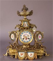 E. Phillipe French Bronze Mantle Clock