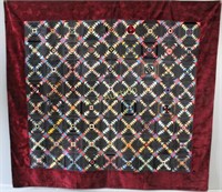 1860s Log Cabin/Flying Geese Quilt