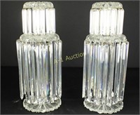 Pair French Cut Crystal Candle Holders