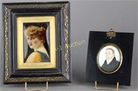 Two Miniature Portraits in Frames