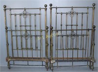 Pair of Antique Brass Twin Beds