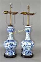 Boch Freres, Chinese Export Vases/Lamps