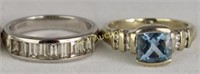 Two Lady's Platinum and Gold Rings