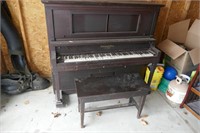 LINDMAN & SONS NY PLAYER PIANO W/ BENCH