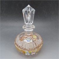 Bohemean Crystal Perfume Bottle w/Applique Flowers