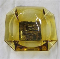 Vintage Amber Glass Ash Tray