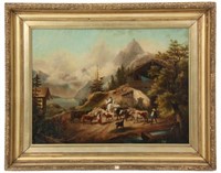 Signed A. Colletti O/B Chalet Painting