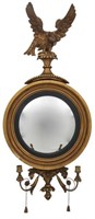 Early 20th C. Gilt Carved Girandole Mirror