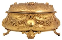 Gilt Bronze Relief Jewelry Casket