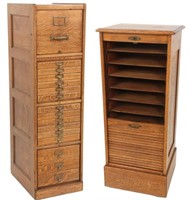 2 Oak File Cabinets