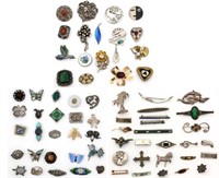 68 Sterling Silver Pins and Brooches