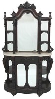 Belter Pierced Carved Rosewood Marble Top Etagere