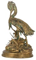 Bronze Moigniez Egret Sculpture