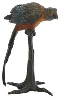 Cold Painted Bronze Figure of a Parrot