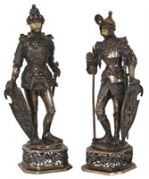 Pr. Hanau Sterling Silver Figural Knights