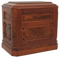 Large Walnut Lift Top Silver Chest