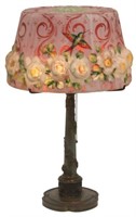 Pairpoint Puffy Hummingbird & Roses Table Lamp