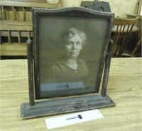 Antique Wood Dresser Photo Holder