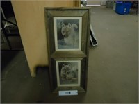 Rustic Wood Framed Wolf Prints
