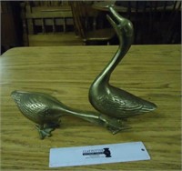 Pair of Brass Geese