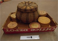 Lot of Woven Baskets - Some Indian