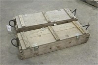 (2) WOODEN 105MM AMMO BOXES APPROX 37"x12"x7"