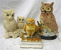 3 Fine Porcelain Owls