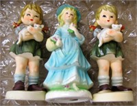 3 Porcelain Little Girl Figurines