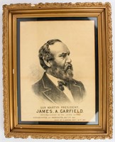 Antique Poster President James Garfield Our Martyr