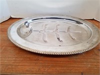 A- SHEFFIELD SILVER ON COPPER FOOTED TRAY
