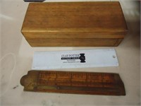 Old Ruler & Sharpening Stone in Case