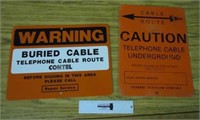 2 Metal Warning Phone Signs