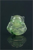 Chinese Icy Green Jadeite Buddha Pendant
