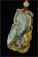 Chinese Russet Green Jadeite Pendant