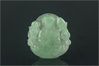 Chinese Grade A Jadeite Guanyin Pendant w/Cert