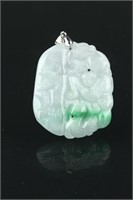 Chinese Green Jadeite Carved Pendant