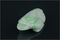 Chinese Green Jade Carved Fish Pendant