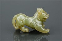 Chinese Green Old Jade Carved Dog