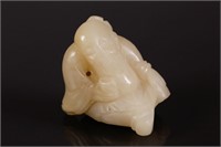 Chinese 18th C. White Jade Carved Old Man