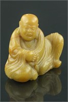 Chinese 18th/19th c. Fine Soapstone Carved Lohan