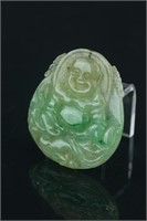 Chinese Green Jade Buddha Pendant