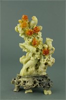 Chinese Shoushan Stone Carving w/ Stand