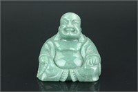 Chinese Green Hardstone Carved Buddha