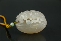 Chinese Agate Carved Chilong Pendant