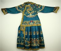 18/19th C. Chinese Emperor's Dragon Robe w/ Collar
